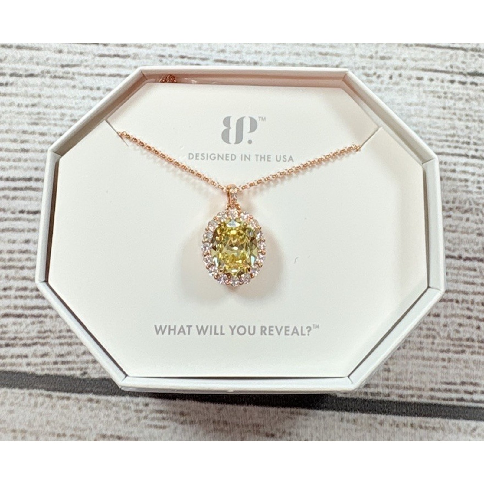 Bomb Party 2424 Necklace - Lemon Cubic Zirconia On Rose Gold - Nk65924 55$